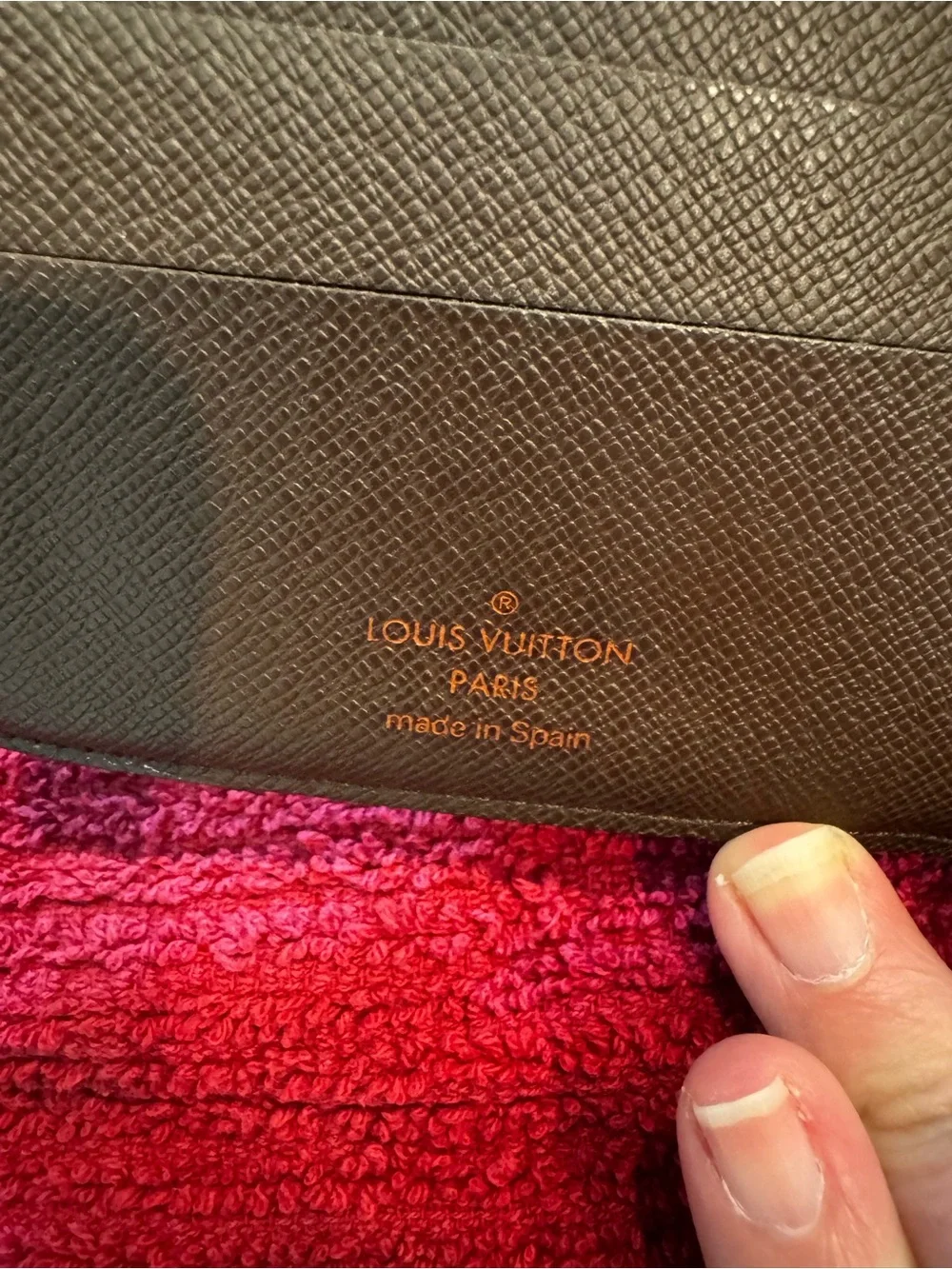 Louis Vuitton Damier Ebene Checkered Brown & Tan Wallet with Authenticity